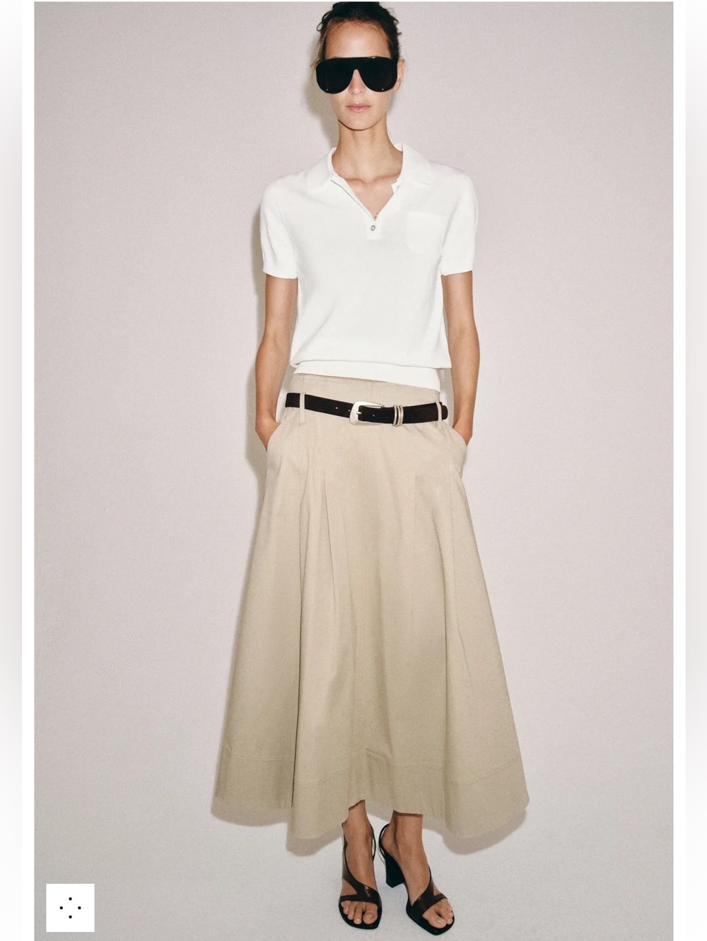 Zara STRIPED MIDI SKIRT WITH BELT - Picture 5 of 6